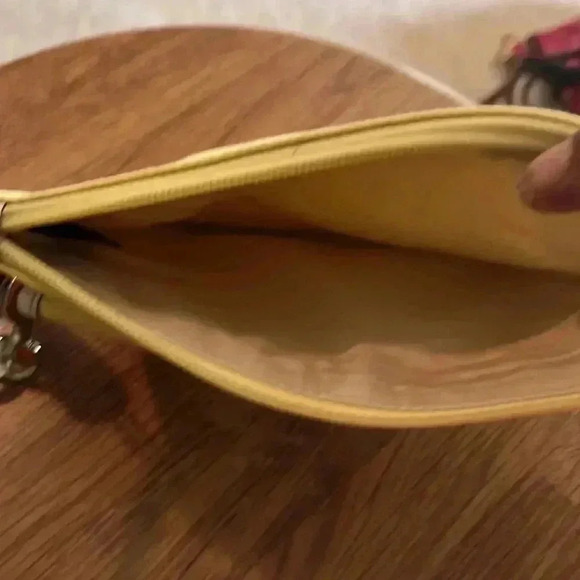 Coach Yellow & White Wristlet and Red Coach Like Wallet With Beige Leather Trim - Picture 9 of 12